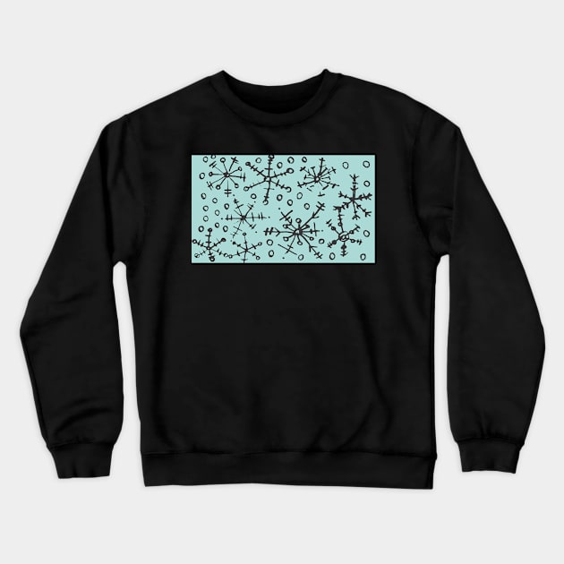 Blue Snowflakes Crewneck Sweatshirt by nloooo